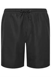 BadRhino Big & Tall Black Plain Swim Shorts