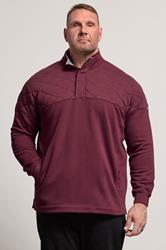 BadRhino Big & Tall Burgundy Red Diamond Quilted Quarter Zip Sweatshirt | BadRhino 1