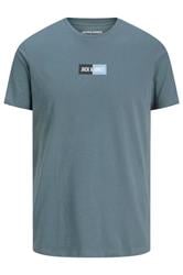 JACK & JONES Big & Tall Stormy Blue Pan T-Shirt | BadRhino 1