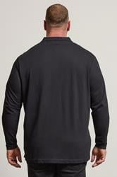 BadRhino Black Essential Long Sleeve Polo Shirt | BadRhino 3