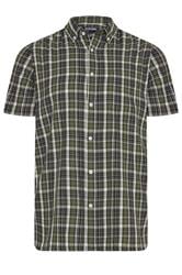 BadRhino Big & Tall Green Check Short Sleeve Shirt
