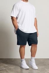 BadRhino Big & Tall Navy Blue Zip Pocket Jogger Shorts