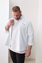BadRhino Big & Tall Blue Stripe Long Sleeve Oxford Shirt | BadRhino 1