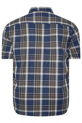 KAM Big & Tall Navy Blue Check Shirt | BadRhino 2