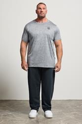 D555 Big & Tall Navy Blue Printed Open Hem Joggers | BadRhino 2