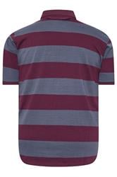 KAM Indigo Blue Striped Short Sleeve Rugby Polo Shirt | BadRhino 2