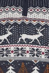 D555 Big & Tall Navy Blue Christmas Quarter Zip Jumper | BadRhino 3