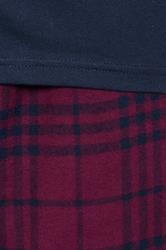 BadRhino Big & Tall Navy Blue Check Pyjama Set | BadRhino 4