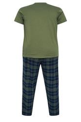 BadRhino Big & Tall Khaki Green Check Pyjama Set | BadRhino 6