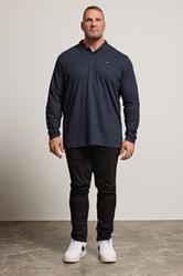 BadRhino Navy Blue Essential Long Sleeve Polo Shirt | BadRhino 2