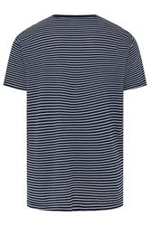 BadRhino Big & Tall Navy Blue Stripe Pique T-Shirt | BadRhino 8