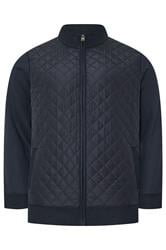 BadRhino Big & Tall Navy Blue Diamond Quilted Jacket 5