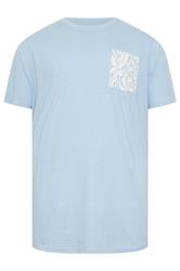 BadRhino Big & Tall Light Blue Flower Pocket T-Shirt