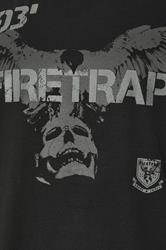 FIRETRAP Big & Tall Black Hawke Print T-Shirt | BadRhino 3