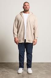 BadRhino Big & Tall Natural Brown Diamond Quilted Zip Through Hoodie | BadRhino 2