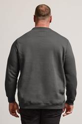 BadRhino Big & Tall Grey Premium Crew Neck Sweatshirt | BadRhino 3