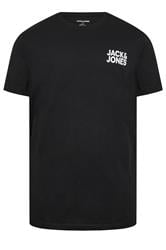 JACK & JONES Big & Tall Black & White Print Short Sleeve T-Shirt