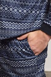 BadRhino Big & Tall Navy Blue Fairisle Pyjama Set | BadRhino 4