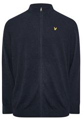 Lyle & Scott Big & Tall Navy Blue Lambswool Blend Quarter Zip Jumper | BadRhino 1