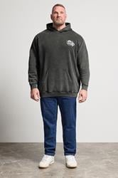 BadRhino Big & Tall Black Sun Bleached Tattoo Graphic Hoodie | BadRhino 2