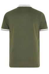BadRhino Big & Tall Khaki Green Mini Check Polo Shirt BadRhino 6