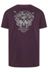 D555 Big & Tall Burgundy Red 'Rock N Roll Forever' Graphic Print T-Shirt | BadRhino 3