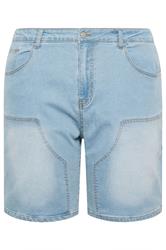 BadRhino Big & Tall Light Blue Wash Carpenter Shorts