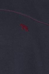 D555 Big & Tall Navy Blue Embroidered Quarter Zip Sweatshirt | BadRhino 3