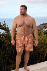 BadRhino Big & Tall Clay Orange Palm Tree Swim Shorts | BadRhino 1