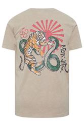 BadRhino Big & Tall Stone Brown Acid Wash Tiger Graphic T-Shirt | BadRhino 7