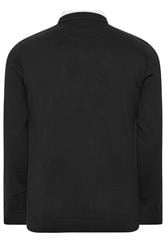 BadRhino Big & Tall Black Cable Knit Mock Shirt Jumper | BadRhino 4