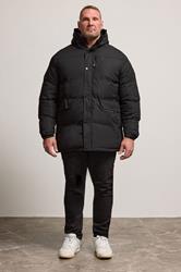 D555 Big & Tall Black Quilted Padded Jacket | BadRhino 3
