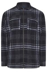 BadRhino Big & Tall Blue Check Print Zip Through Overshirt | BadRhino 5