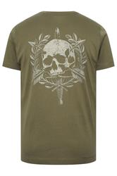 BadRhino Big & Tall Olive Green Skull Emblem Graphic T-Shirt | BadRhino 7