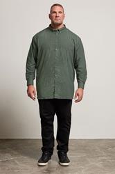 KAM Big & Tall Forest Green Geometric Shirt | BadRhino 2