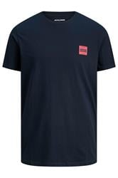 JACK & JONES Big & Tall Sky Captain Blue Logo T-Shirt | BadRhino 1