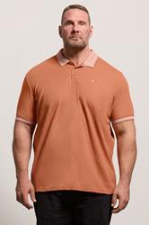 BadRhino Big & Tall Orange Two Tone Waffle Polo Shirt | BadRhino 3
