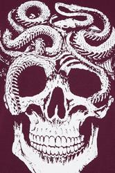 BadRhino Big & Tall Burgundy Red Skull & Snake Graphic T-Shirt | BadRhino 3