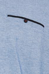 D555 Big & Tall Blue Pique Jacquard Polo Shirt | BadRhino 5