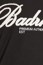 BadRhino Big & Tall Black Embroidered Script T-Shirt | BadRhino 3