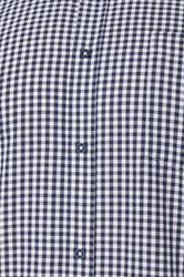 KAM Big & Tall Navy Blue Long Sleeve Gingham Shirt | BadRhino 3