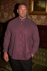 BadRhino Big & Tall Burgundy Red Geometric Print Party Shirt | BadRhino 1