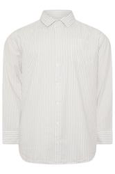 JACK & JONES Big & Tall White & Green Striped Poplin Shirt | BadRhino 1