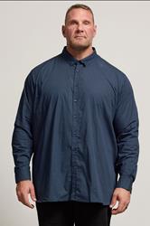 D555 Big & Tall Blue Geometric Print Shirt | BadRhino 1