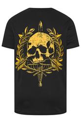 BadRhino Big & Tall Black Skull Emblem Extra Long Graphic T-Shirt | BadRhino 2
