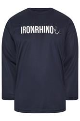 IronRhino Big & Tall Navy Blue Branded Performance Long Sleeve T-Shirt