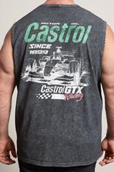 BadRhino Big & Tall Black Acid Wash 'Castrol' Graphic Vest | BadRhino 6