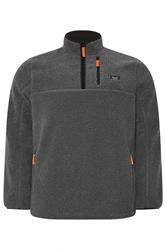 BadRhino Big & Tall Grey Sherpa Quarter Zip Fleece | BadRhino 5