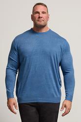 BadRhino Big & Tall Blue Crew Neck Jumper | BadRhino 1