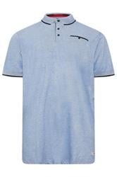 D555 Big & Tall Blue Pique Jacquard Polo Shirt